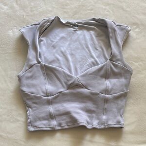 ALO Yoga Light Gray Ribbed Tank Top